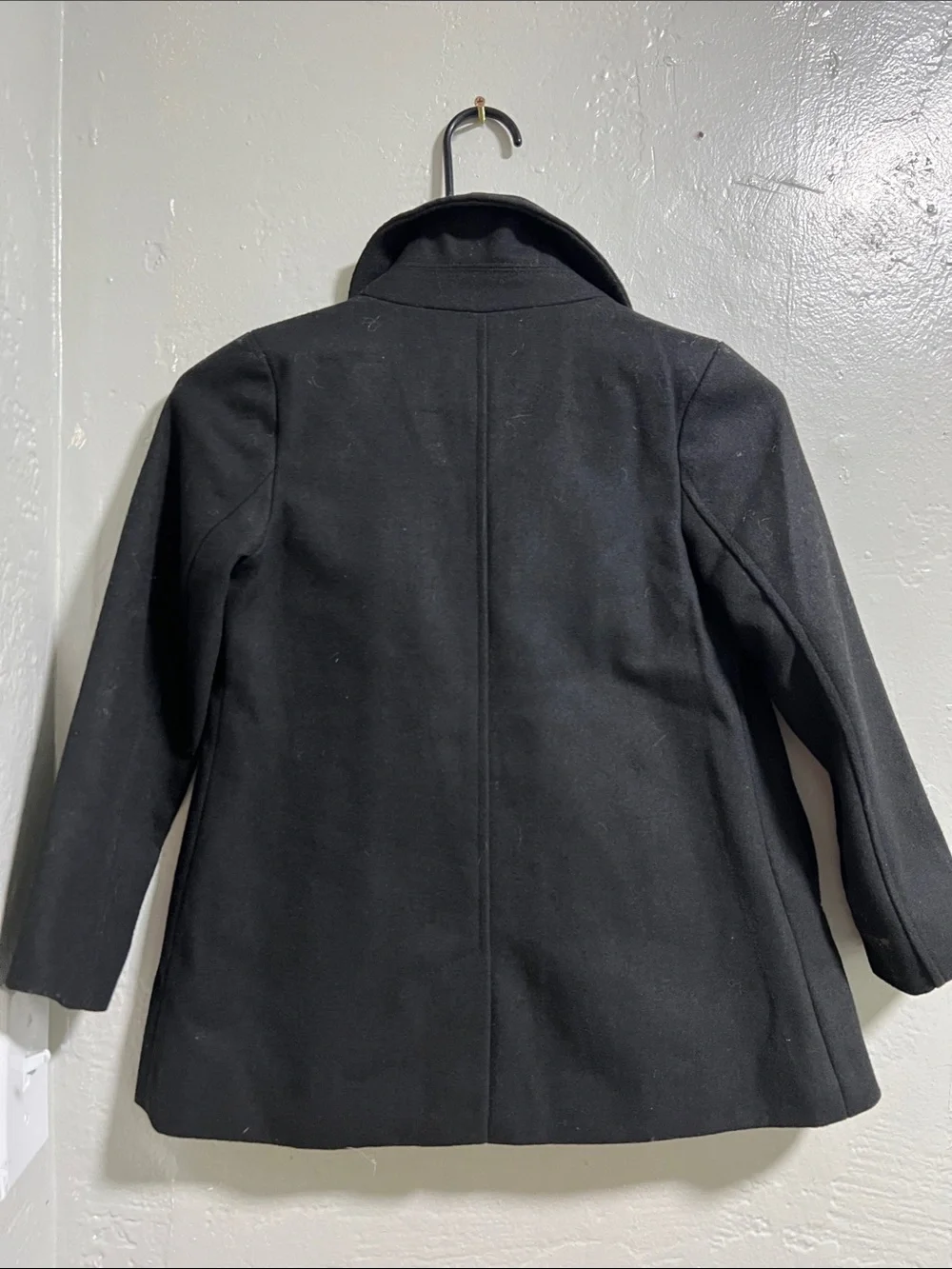 New Gap Kids black Wool Blend Pea Coat Size 6-7 double breasted